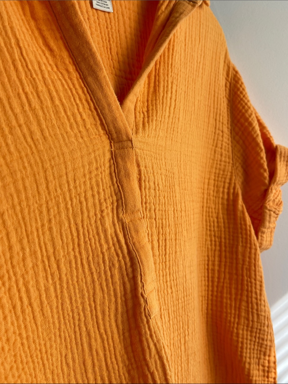 Magaschoni Short Sleeve Top 100% Organic Cotton Gauze Apricot Size S Resortwear - Picture 4 of 8